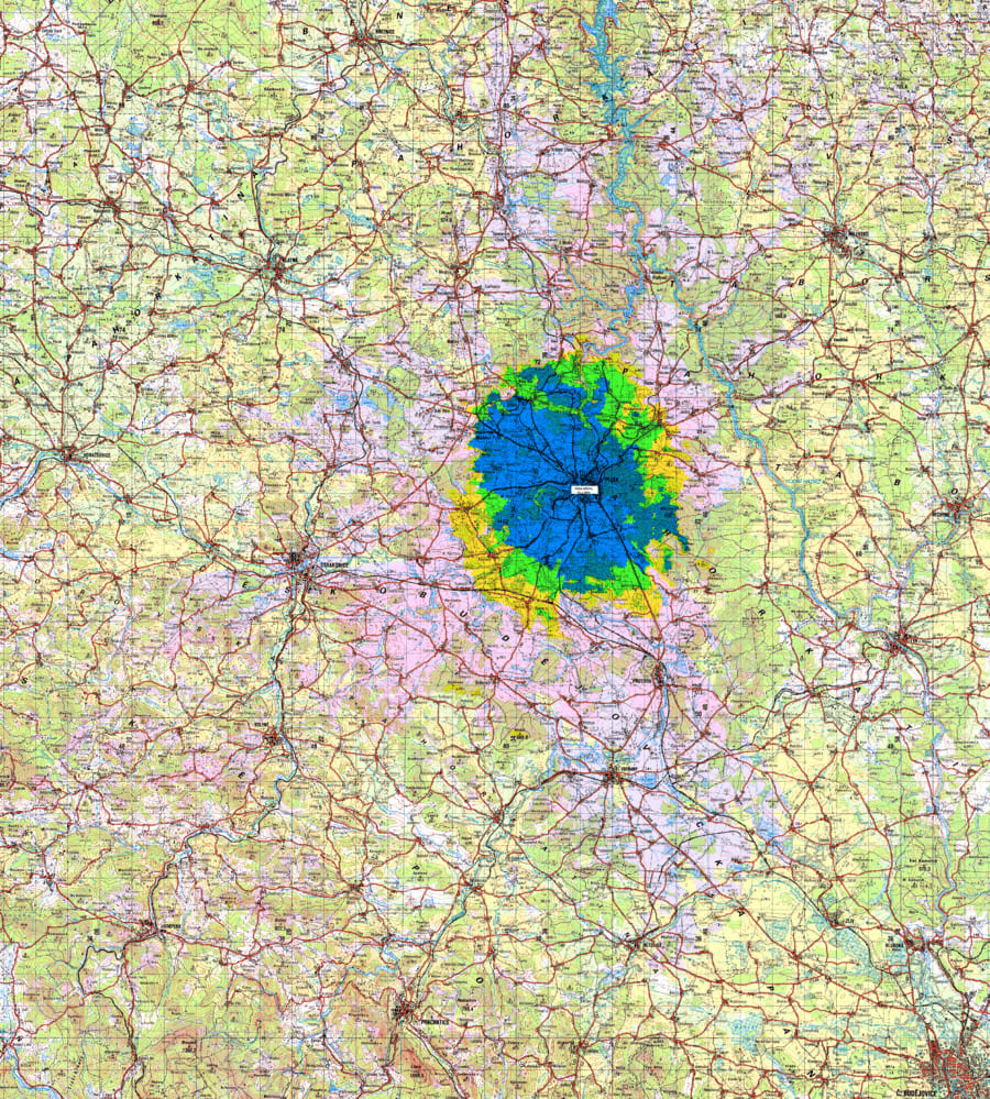 Mapa pokrytí Písek